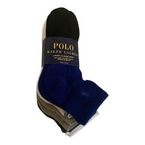 Ralph Lauren Men's Casual Socks - Black, Blue, Gray, White 6 Pairs